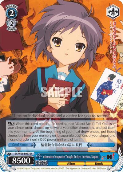Information Integration Thought Entitys Interface Nagato SY/W08-E087 U The Melancholy of Haruhi Suzumiya Card