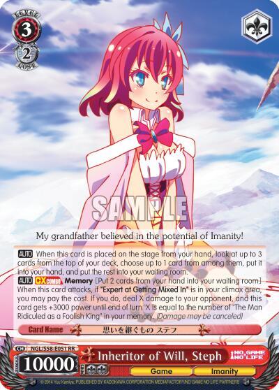 Inheritor of Will Steph NGL/S58-E051 RR No Game No Life Card