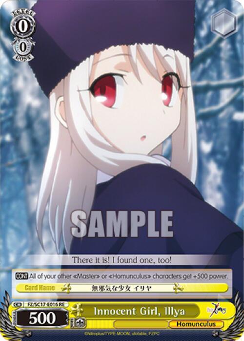 Innocent Girl Ilya FZ/SC17-E016 RE Fate/Zero Chronicle Set Card