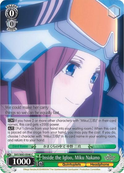 Inside the Igloo Miku Nakano 5HY/W83-E046 C The Quintessential Quintuplets Card
