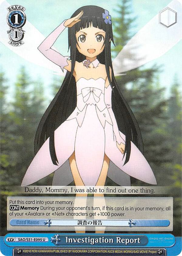 Investigation Report SAO/S51-E095 U Sword Art Online The Movie: -Ordinal Scale- Card