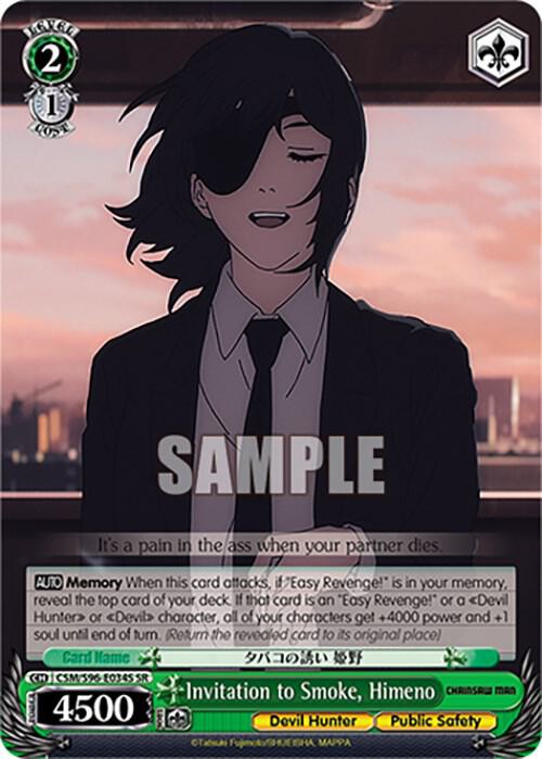 Invitation to Smoke Himeno SR CSM/S96-E034S SR Chainsaw Man Card