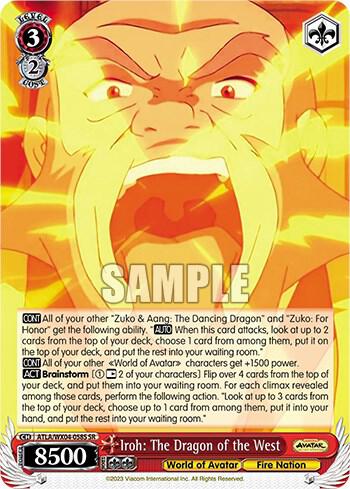 Iroh The Dragon of the West SR ATLA/WX04-058S SR Avatar: The Last Airbender Card