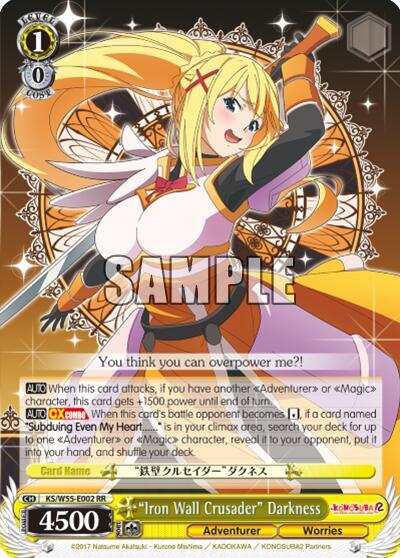 Iron Wall Crusader Darkness KS/W55-E002 RR KonoSuba 2 Card