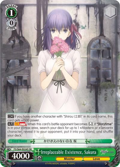 Irreplaceable Existence Sakura SR FS/S64-E024S SR Fate/stay night [Heaven’s Feel] Card