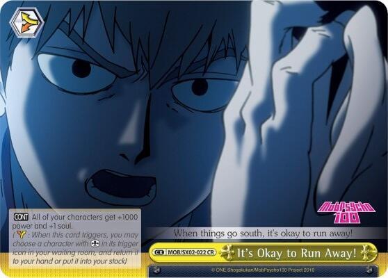 Its Okay to Run Away MOB/SX02-022 CR Mob Psycho 100 Card
