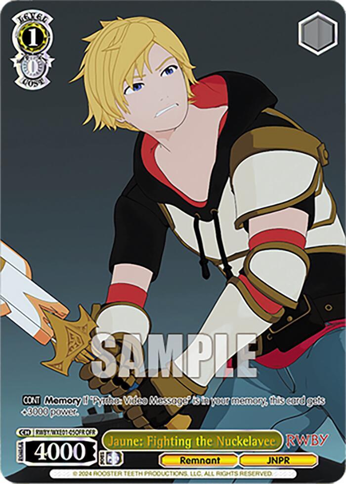 Jaune Fighting the Nuckelavee OFR RWBY/WXE01-05OFR OFR RWBY Premium Booster Card