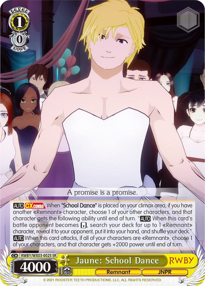 Jaune School Dance SR RWBY/WX03-002S SR RWBY Card