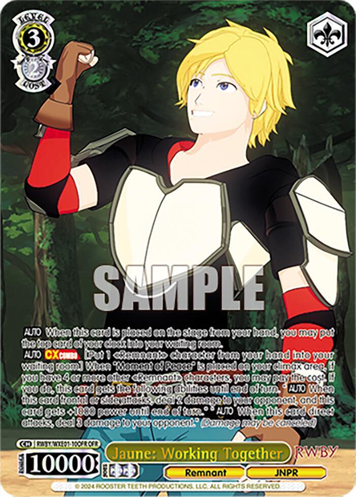Jaune Working Together OFR RWBY/WXE01-10OFR OFR RWBY Premium Booster Card
