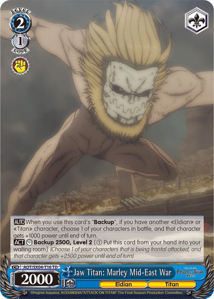 Jaw Titan Marley Mid East War AOT/SX04-T16 TD Attack On Titan: Final Season Card