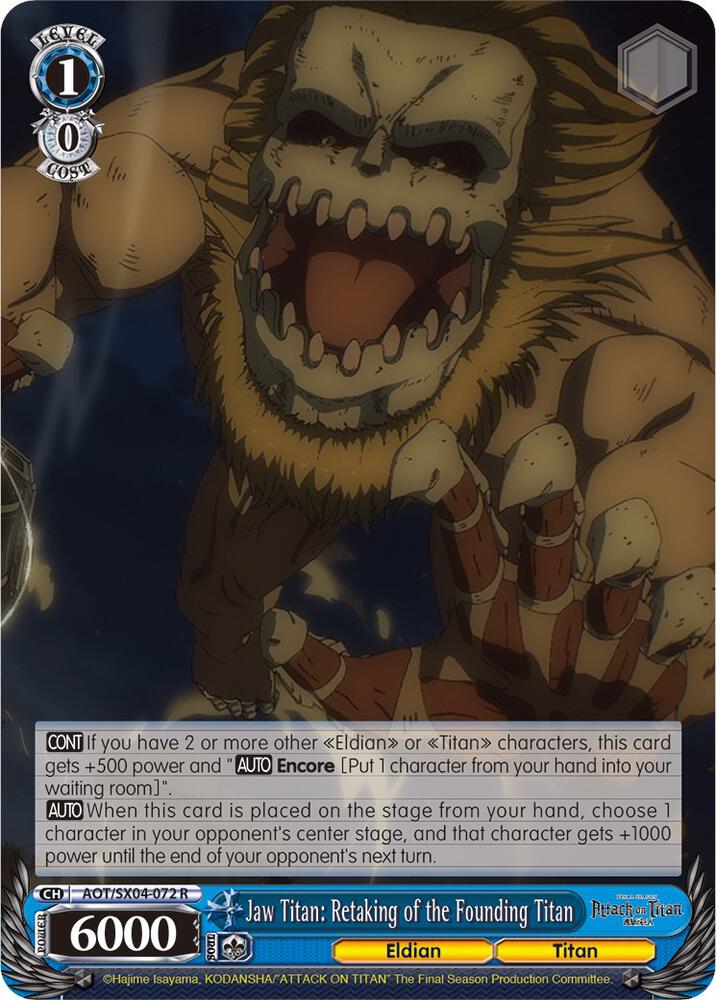 Jaw Titan Retaking of the Founding Titan AOT/SX04-072 R Attack On Titan: Final Season Card