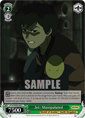 Jet Manipulated ATLA/WX04-042 C Avatar: The Last Airbender Card