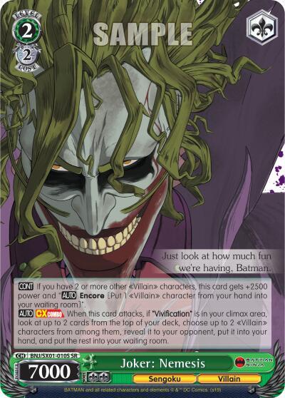 Joker Nemesis SR BNJ/SX01-010S SR Batman Ninja Card