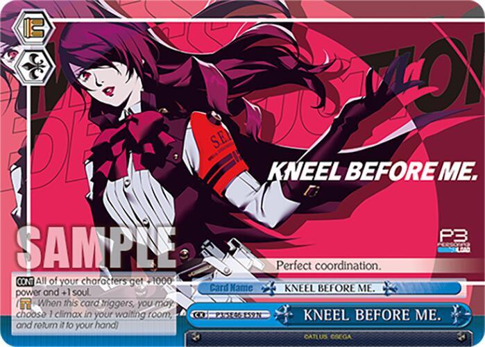 KNEEL BEFORE ME P3/SE46-E59N Persona 3 Reload Premium Booster Card