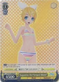 Kagamine RinStriped Bikini SR PD/S22-E004S SR Hatsune Miku -Project DIVA- f Card