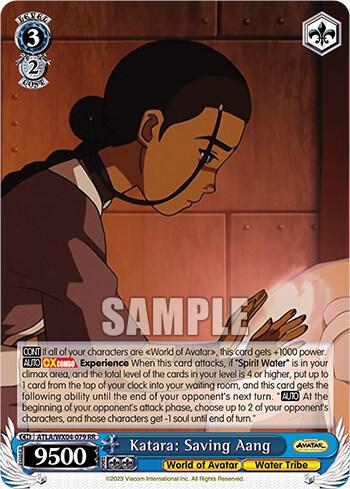 Katara Saving Aang ATLA/WX04-079 RR Avatar: The Last Airbender Card