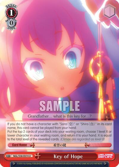 Key of Hope NGL/S58-E074 U No Game No Life Card