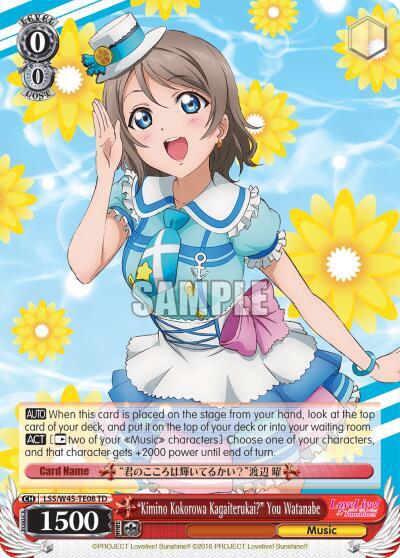 Kimino Kokorowa Kagaiterukai You Watanabe LSS/W45-TE08 TD Love Live! Sunshine!! Card