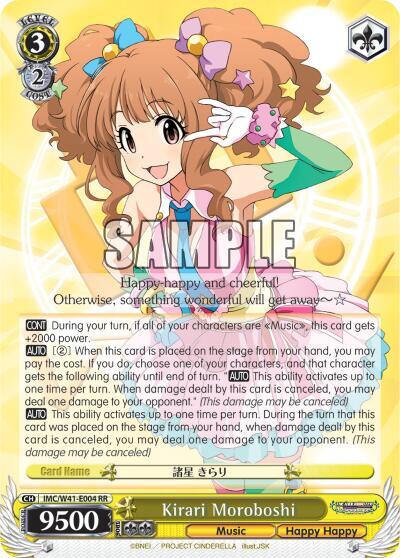 Kirari Moroboshi IMC/W41-E004 RR The iDOLM@STER Cinderella Girls Card