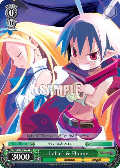 Laharl and Flonne DG/EN-S03-TE01 TD Disgaea Card
