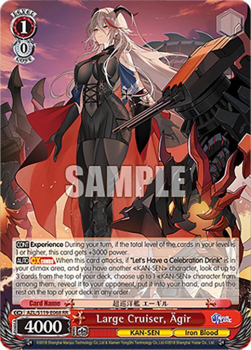 Large Cruiser Agir AZL/S119-E068 RR Azur Lane Vol. 2 Card