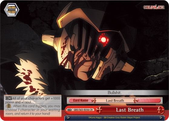 Last Breath GBS/S63-E056 CR Goblin Slayer Card