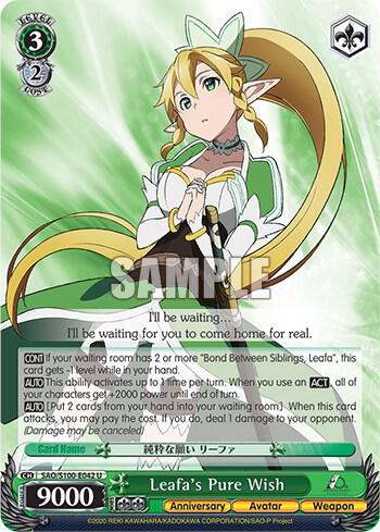 Leafas Pure Wish SAO/S100-E042 U Sword Art Online Animation 10th Anniversary Card