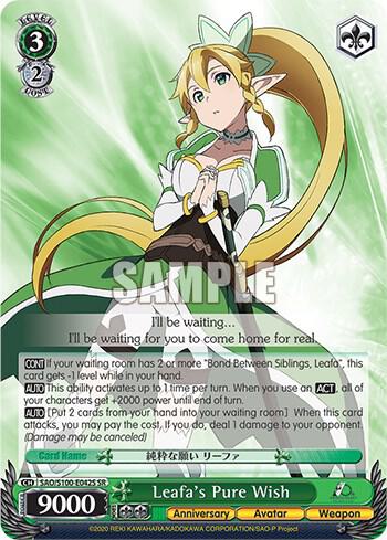 Leafas Pure Wish SR SAO/S100-E042S SR Sword Art Online Animation 10th Anniversary Card
