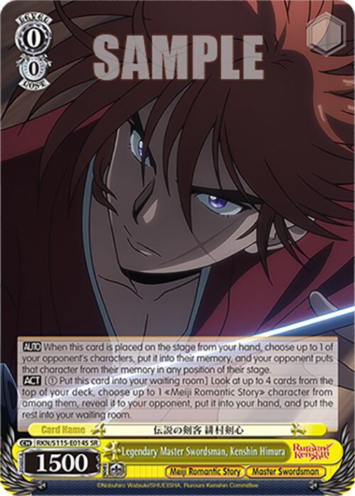 Legendary Master Swordsman Kenshin Himura SR RKN/S115-E014S SR Rurouni Kenshin Card