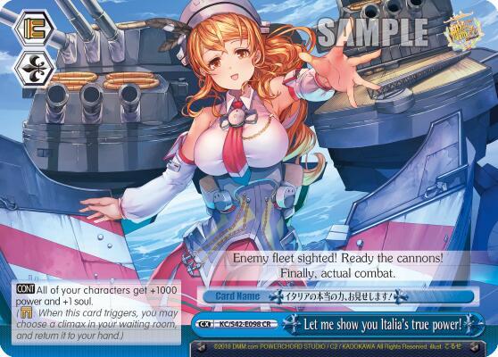 Let me show you Italias true power KC/S42-E098 CR KanColle: Arrival! Reinforcement Fleets from Europe! Card
