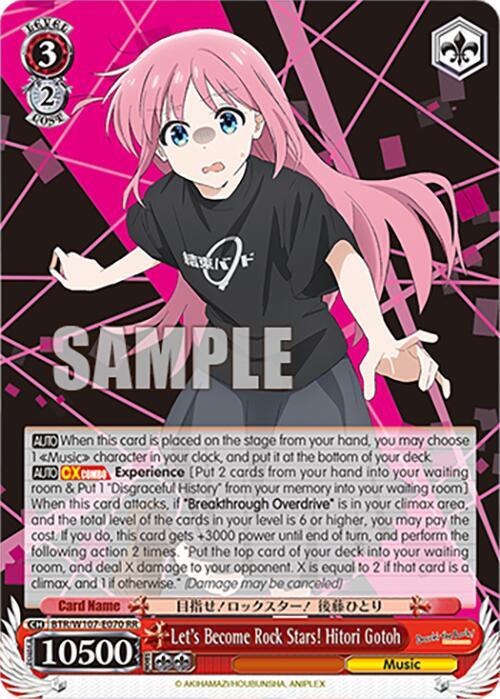 Lets Become Rock Stars Hitori Gotoh BTR/W107-E070 RR BOCCHI THE ROCK! Card