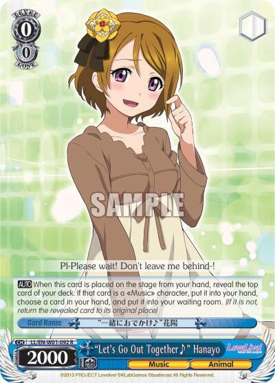 Lets Go Out Together~ Hanayo LL/EN-W01-092 R Love Live! DX Card