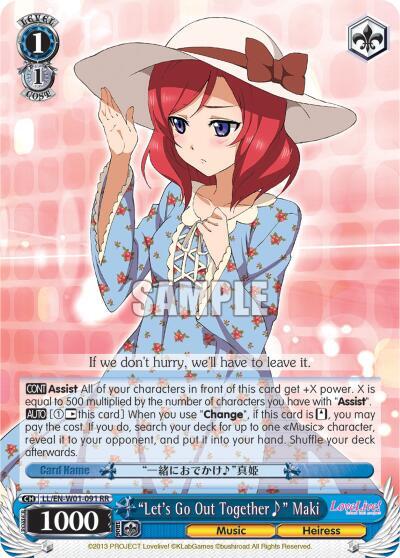 Lets Go Out Together~ Maki LL/EN-W01-091 RR Love Live! DX Card