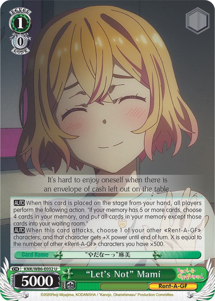 Lets Not Mami KNK/W86-E032 U Rent-A-Girlfriend Card