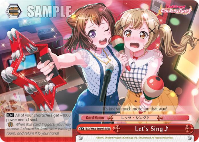 Lets Sing RRR BD/W63-E069R RRR BanG Dream! Girls Band Party! Vol.2 Card