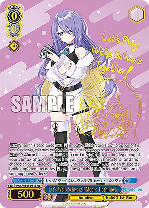 Lets Weiss Schwarz Moona Hoshinova PR HOL/WE45-PE11 PR hololive production feat. Weiss Schwarz Ambassadors Premium Set Card