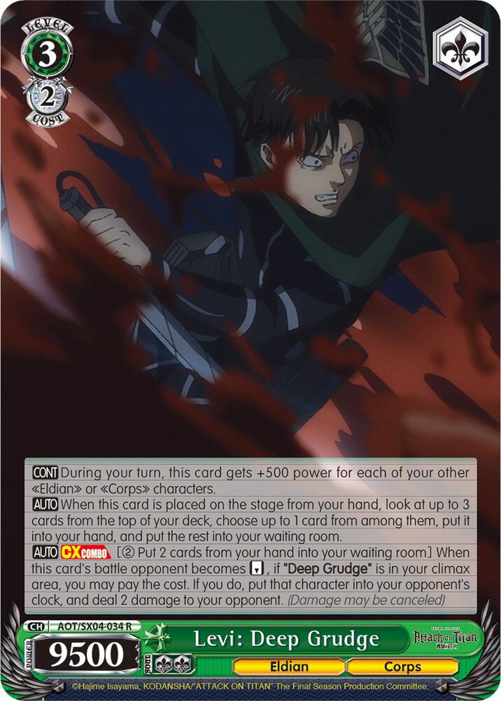 Levi Deep Grudge AOT/SX04-034 R Attack On Titan: Final Season Card