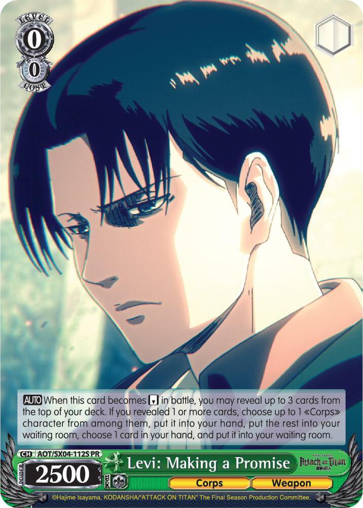 Levi Making a Promise Foil AOT/SX04-112S PR Attack On Titan: Final Season Card