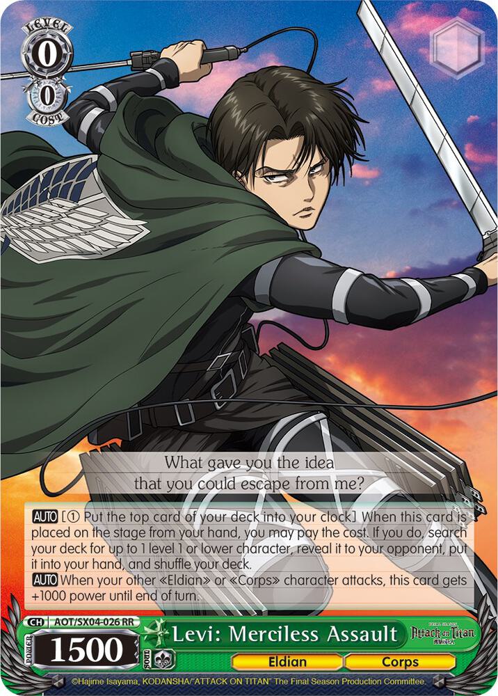 Levi Merciless Assault AOT/SX04-026 RR Attack On Titan: Final Season Card