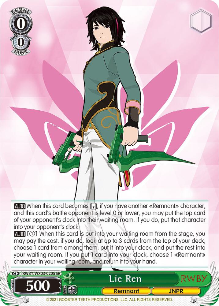 Lie Ren SR RWBY/WX03-020S SR RWBY Card