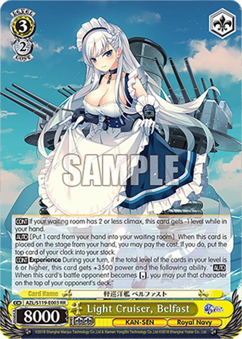 Light Cruiser Belfast AZL/S119-E003 RR Azur Lane Vol. 2 Card