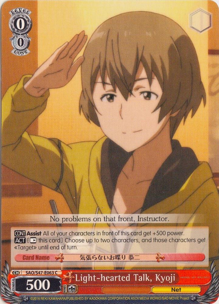 Light hearted Talk Kyoji SAO/S47-E063 C Sword Art Online Re: Edit Card