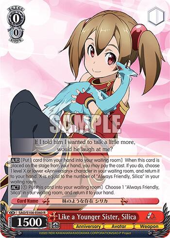 Like a Younger Sister Silica SAO/S100-E060 R Sword Art Online Animation 10th Anniversary Card