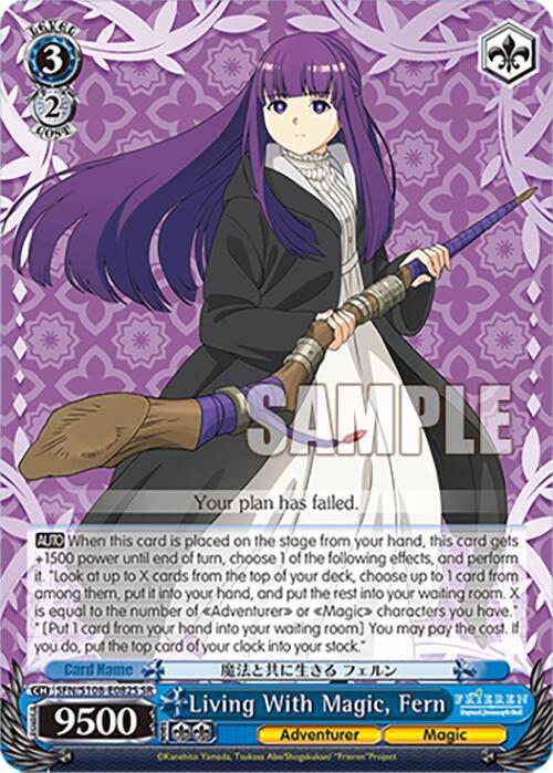 Living With Magic Fern SR SFN/S108-E082S SR Frieren: Beyond Journey’s End Card