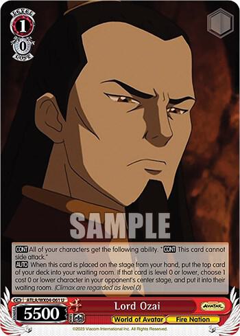 Lord Ozai ATLA/WX04-061 U Avatar: The Last Airbender Card