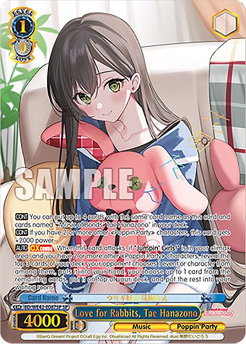 Love for Rabbits Tae Hanazono SP BD/WE42-E087SP SP BanG Dream! Girls Band Party! Countdown Collection Premium Booster Card