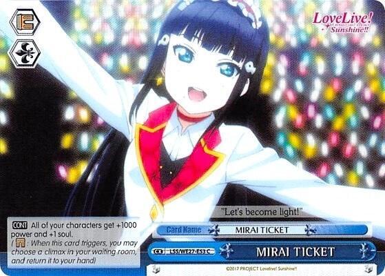 MIRAI TICKET Blue LSS/WE27-E53 C Love Live! Sunshine!! Extra Booster Card