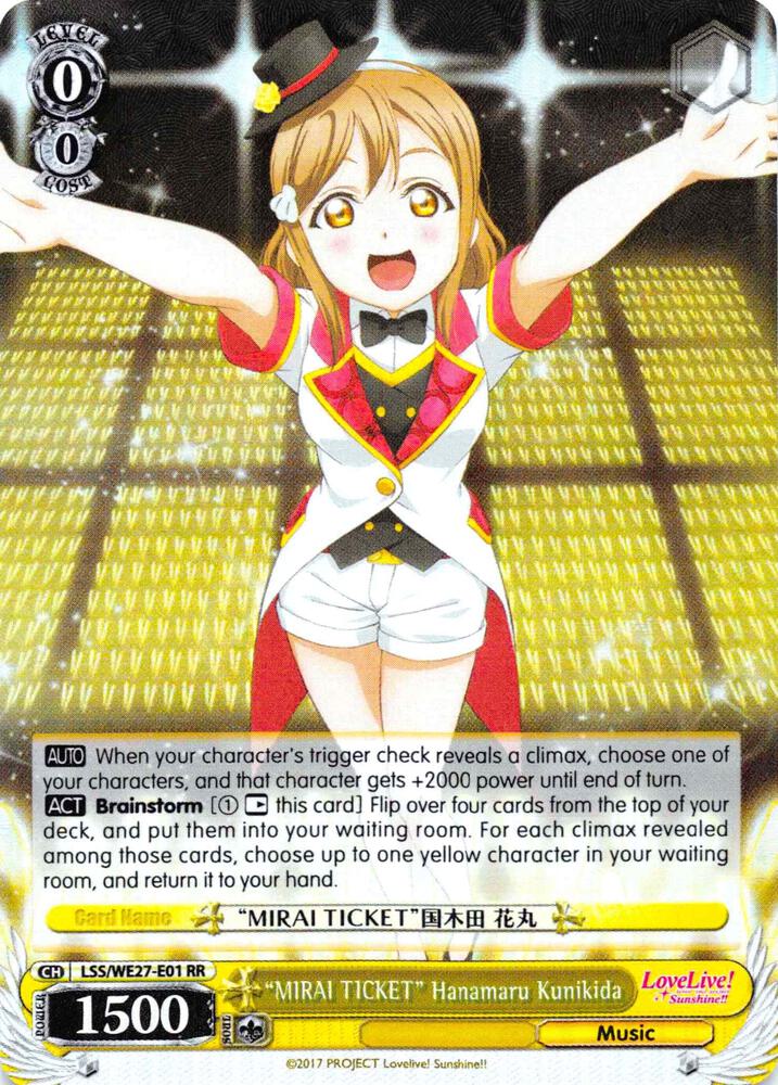 MIRAI TICKET Hanamaru Kunikida Parallel Foil LSS/WE27-E01 RR Love Live! Sunshine!! Extra Booster Card