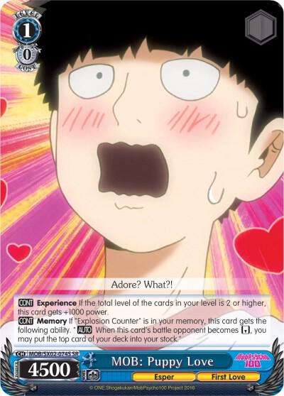MOB Puppy Love SR MOB/SX02-074S SR Mob Psycho 100 Card