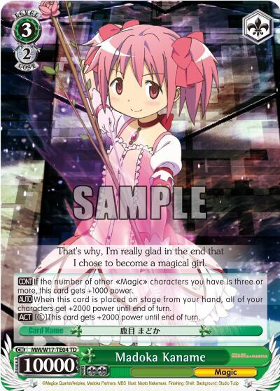 Madoka Kaname TD MM/W17-TE04 TD Puella Magi Madoka Magica Card